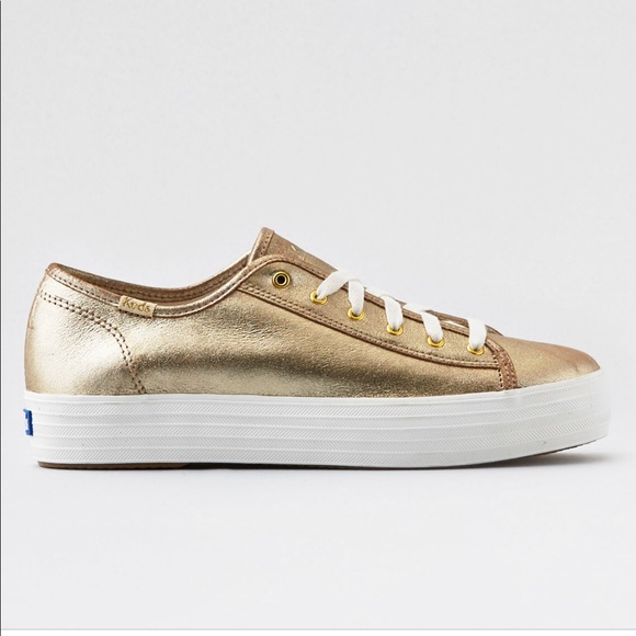Keds Shoes - Keds metallic gold triple kick platform sneakers